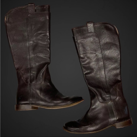 Frye Shoes - Frye Paige Riding Boots 8.5 Dark Brown Leather Countryside Classic